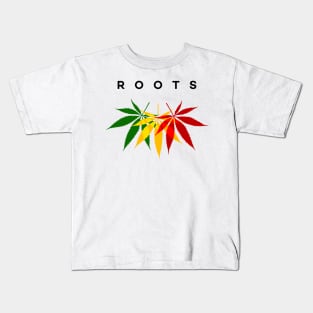 Minimalist Roots Rasta Color Leaves Reggae Kids T-Shirt